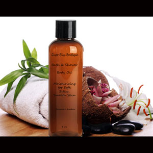 Bath and Shower Body Oil All Natural Super Moisturizing for Soft Silky Smooth Skin Large 4 Ounce Bottle Lasts A Long Time