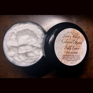 Goat Milk & Colloidal Oatmeal Body Butter Provides Lasting Hydration for Sensitive Irritated Skin 4 oz Scented or Unscented