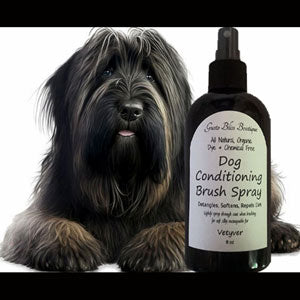 Dog Conditioner Brush Spray Detangler For Long Wavy Curly Hair Dogs, Controls Knots, Conditions Between Grooming, 8 oz Spray Bottle