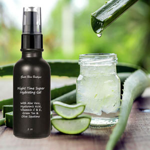 Organic Aloe Vera Night Time Gel Super Hydrating & Moisturizing With Aloe Vera and Hyaluronic Acid Available in 1 or 2 oz