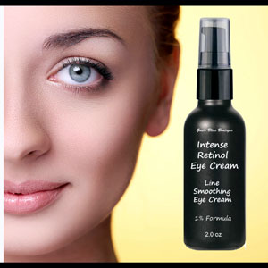 Intense Retinol Eye Cream Effective Wrinkle and Line Reducer Chose Retinol Percent in 2 Oz. Bottles With Treatment Top Dispenses Correct Amount of Product Each Time