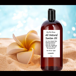 Suntan Oil All Natural For A Sun Kissed Golden Tan 4 oz Bottle Easy Application Top