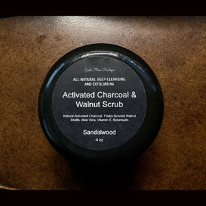 Activated Charcoal & Walnut Face Scrub All Natural Exfoliating Scrub For Clean Soft Face and Body All Skin Types Choose Size and Scent