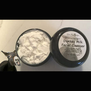 Donkey Milk Facial Cleanser Creamy Non Foaming Hydrating Facial Cleanser All Skin Types Moisturizing Hydrating Cleanser 4 or 8 oz Jar