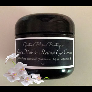 Eye Cream Intense With Pure Retinol Goat Milk Vitamin A & E  Moisturizing Eye Cream 1 or 2 oz Jar