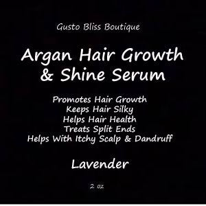 Argan Hair Oil and Shine Serum  Multi Cultural  Adds Shine Helps With Itchy Scalp 2 or 4 oz Bottles